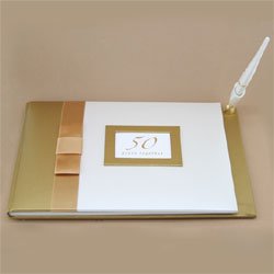 50th Anniversary Guest Book - Golden Wedding Celebration Gift