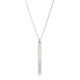 Dogeared Mantra Fearless, Silver Bar Necklace,