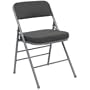 Set of 4 Triple Braced & Double Hinged Burgundy Fabric HERCULES&trade; Folding Chair - 2.5''Thick Seat [HF3-MC320AF-BG-GG]