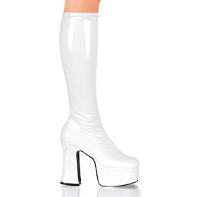 SLICK-100 Stretch Knee-Hi Go-Go Boots w 4.5 Platform Heel