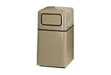 Square Self-Closing Garbage Can, Gray,29 Gal Capacity,20Sq X 37H