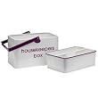 METAL HOUSEKEEPER CARRY BOX WITH REMOVABLE TRAY PURPEL