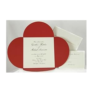 Red Petals Wedding Invitation Kit (10 Pack)