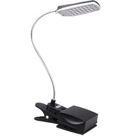 Daffodil ULT300 Dual Powered USB Light - 28 Bulb Reading Lamp with Desk / Headboard Clamp and Flexible Gooseneck - Battery (4xAA) or USB Power - 3 Brightness Levels - PC and MAC Compatible