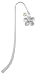 ctlf Large Silver Plumeria Flower with Swarovski Crystal Accent Silver Plated Charm Bookmark with AB Crystal Swarovski Drop