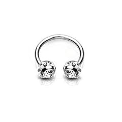 PunkJewelry Intimpiercing Glamour HUFEISEN 316L Chirurgenstahl Farbe- klar (weiss)