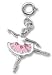 Adorable CHARM IT© Ballerina Dancer Charm with Pink Crystals