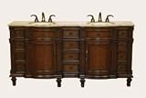 Antique Bathroom Vanity Double Sink Victorian Vanity LUX-H-747-72 : W72 x D22 x H36