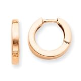 14k Gold Rose Gold Round Hinged Hoop Earrings