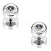 Body Accentz™ Earrings Rings 316L Surgical Steel Fake Plug with Press Fit 8mm Swarovski Crystal Flat Top 16g - Sold as a pair 16 gauge picture