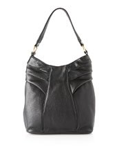 BODHI Black Pleated Hobo Shoulder Bag