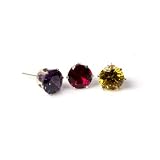 10 MM ROUND CZ STUD STERLING SILVER EARRINGS - .925