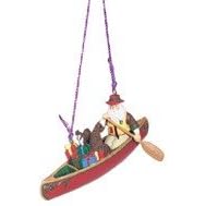Canoeing Santa Christmas Ornament by