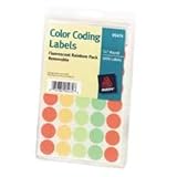 Avery Print or Write Round Color Coding Labels - Removable adhesive labels - neon assorted - 0.7 in round - 1008 pcs.