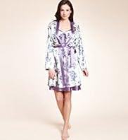 Per Una Floral Print Satin Wrap Dressing Gown