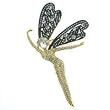 Gold Brass with Clear Swarovski Crystal Brooch, Weight: 30.40gm - Animal "Fairy"