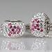 Sterling silver pandora crystal breast cancer awareness charm with swarovski crystals .