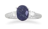 Sapphire and CZ Silver Ring