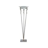 Zaneen Z6203VSI Genova Floor Lamp, Vintage Silver - Cream Scavo