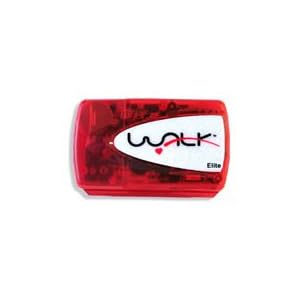 Elite Pedometer, red - Walk4life 5 function (step counter, activity time, battery conservation mode, caloric burn counter, clock)