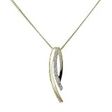 Nine Carat Gold Two-Coloured Diamond Pendant and Necklace