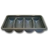 Gray 4 Compartment Cutlery Box (11-0516) Category: Flatware Holders