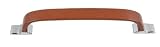 Atlas Hardwares Hamptons Saddle Leather Pull (ATH3179CH)-Polished Chrome