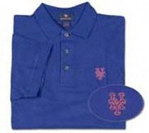 New York Mets 3 Button Short Sleeve Polo Shirt