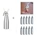 MASTRAD - Siphon mousse chaude et froide + 10 cartouches gaz pour siphon + 1 livre recette