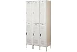 Lyon Locker Double Tier 12x18x36 6 Door Assembled Putty