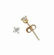 Sterling Silver Gold Plated Stud Earrings - Round Stamping - 3 mm