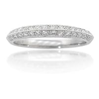 Diamond Platinum Antique Style Knife-edge Wedding Band Ring