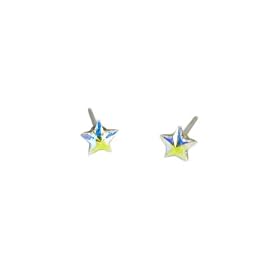 Star Stud Earrings with Aurore Boreale Swarovski Austrian Crystals