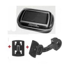 XiRRiX GPS Bikerset 5 Motorradtasche Navi Biker Set Universal Fahrrad+Motorrad Halterung inkl. Tasche f�r GPS Ger�te bis 4,3" (10,9cm)