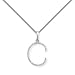 18ct White Gold Diamond 'C' Initial Pendant. 18inch chain included