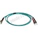 10Gb Aqua Fiber Optic Cable, LC to ST, Multimode Duplex (50/125) - 15 Meter