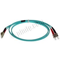 10Gb Aqua Fiber Optic Cable, LC to ST, Multimode Duplex (50/125) - 15 Meter