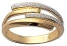 So Chic Jewels - 18K Gold Plated Two Tone Overlap Band Ring - Size 6