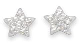 Star Stud Earrings with 11 Clear Crystals