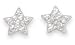 Star Stud Earrings with 11 Clear Crystals