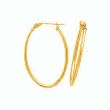 14k Gold Oval Tube Hoop Earrings