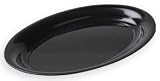 Black Oval Plastic Serving Tray. Platter size is 21