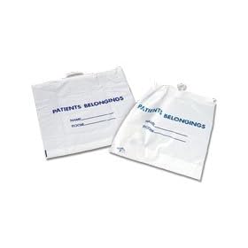 MEDLINE INDUSTRIES NON026320 Patient Belonging Bags - Rigid Handle Bag - 18 Inch x 20 3.5 Inch Gusset White - 1 Case