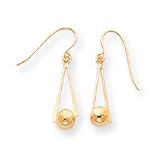 Sardelli - 14kt Gold Polished Triangle and Bead Dangle Earrings