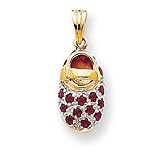 14k and Ruby Baby Shoe Charm