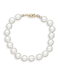 Akoya Pearl Bracelet 7-7.5mm Grade A Cultured 14K Yellow Gold Clasp - Made in the USA