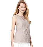 Autograph Cotton Rich Lace Top with Silk