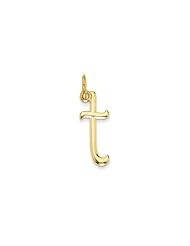 The Claire Lower Case Script Initial T Pendant in 14K Yellow Gold