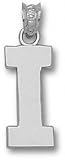 Indiana Hoosiers Solid Sterling Silver Block ''I'' 5/8'' Pendant