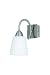 Trio-Leuchten 272870107 Energiespar-Wandleuchte inkl: 1xE14 9W mit Schalter H: 20cm AusL: 15cm Nickel mit Glas opal mit weiß